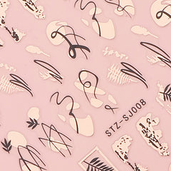 Geometric 3D Nail Art Stickers - Easy to Apply Abstract Decals