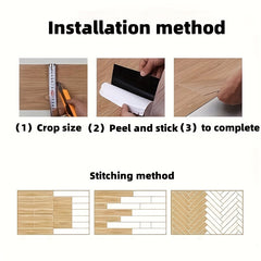 5pcs Wood Pattern Floor Sticker Waterproof Tile Sticker Home Decor 0.7mm
