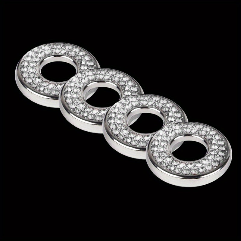 4pcs Car Door Bolts Glitter Diamond Decoration Trims for C Class GLC260