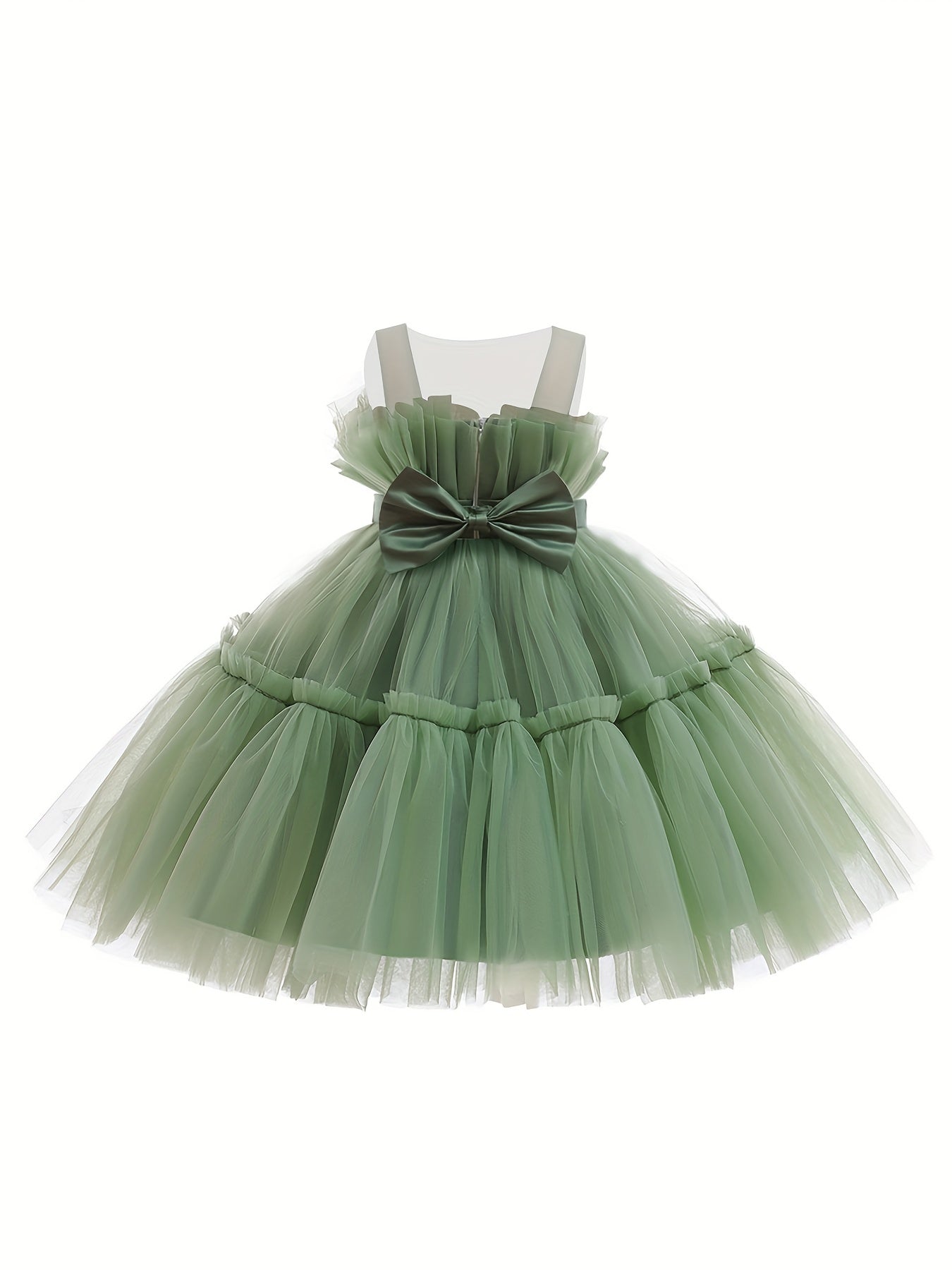 Baby Girls Sleeveless Mesh Bowknot Princess Dress