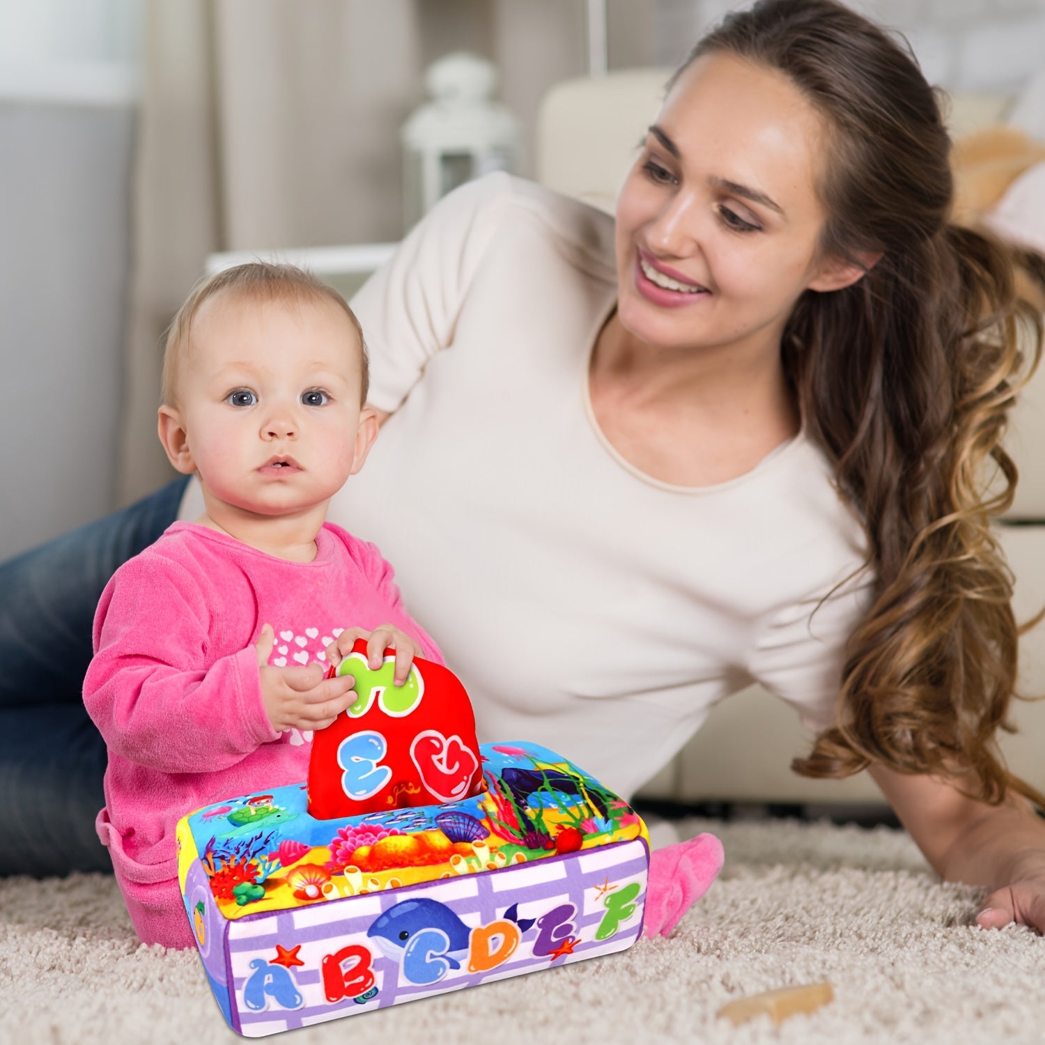 Interactive Sensory Toy Box for Newborns Soft Touch & Sound Stimulation