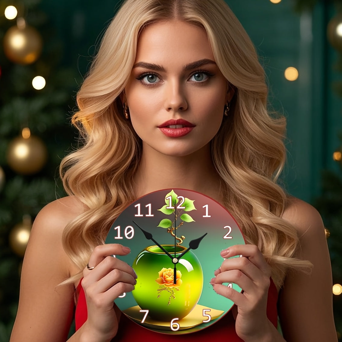 Decorative Round Wall Clock 2D Quartz Silent Desk Clock