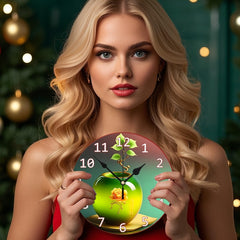 Decorative Round Wall Clock 2D Quartz Silent Desk Clock
