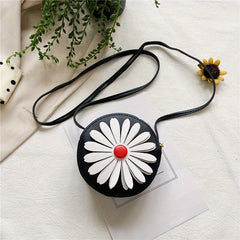 Kids PU Leather Little Daisy Crossbody Bag Mini Coin Purse