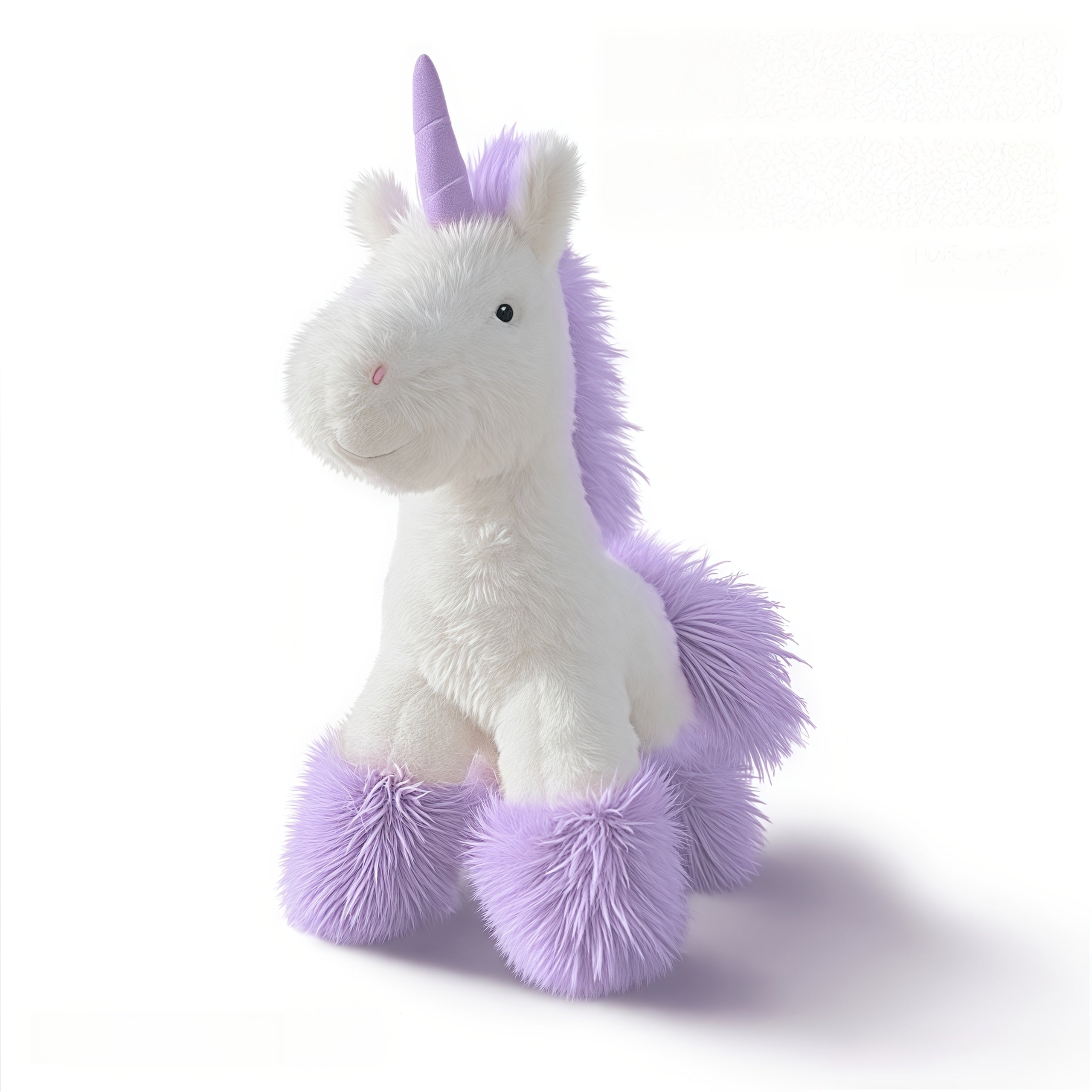 Rainbow Unicorn Stuffed Animal Plush with Purple Mane & Tail