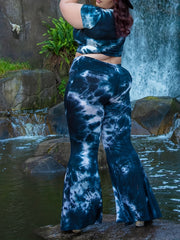 Women's Plus Tie Dye High Rise Flare Leg Pants