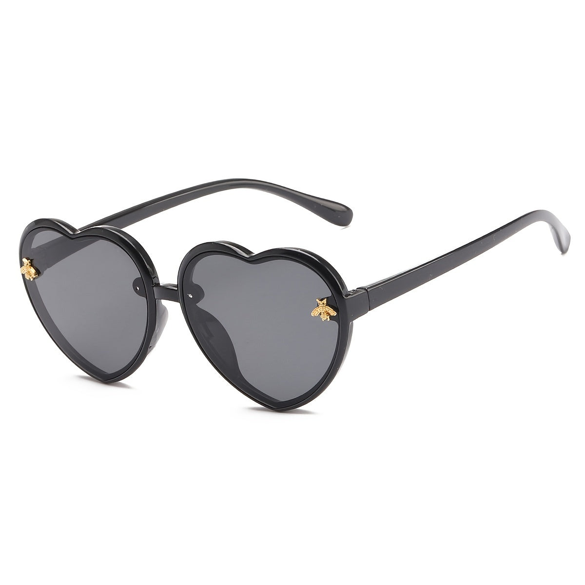 Girls Heart Shaped Sunglasses with Little Bee Decor