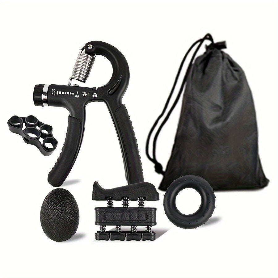 Hand Grip Strengthener Set - Finger Sleeves, Egg Shape Ball, Grip Ring