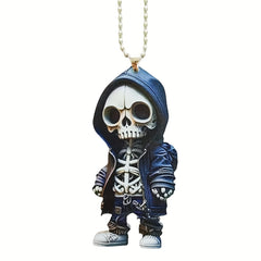 Halloween Christmas 2D Mini Skeleton Car Pendant Car Bag Keychain Decoration