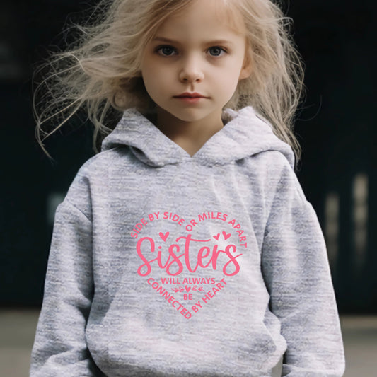 SISTERS & Heart Graphic 2pcs Set Girls Casual Comfy Activewear Set