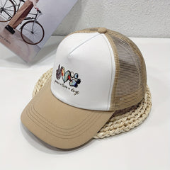 Love Dog Trucker Hat Cartoon Printed Baseball Cap Mesh Sun Hats