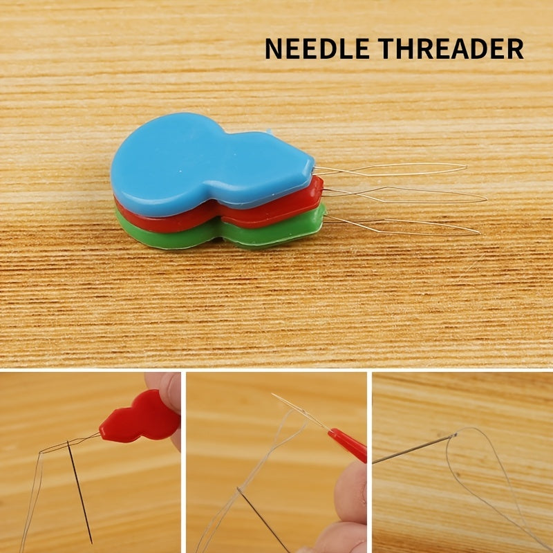 Plastic Needle Threader Gourd Shaped DIY Cross Stitch Threading Tool