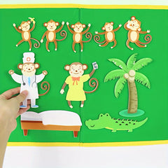 Five Little Monkeys Felt Storybook Colorful Thick Material
