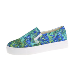 Women's Cartoon Print Canvas Loafers Lightweight Slip On Shoes
