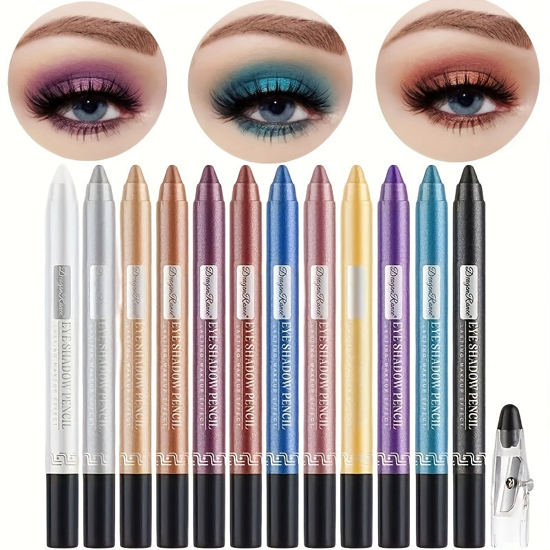 Shimmer Glitter Eyeshadow Pen Eyeliner Glue Eyelid Pearly Foam Pen 15 Colors