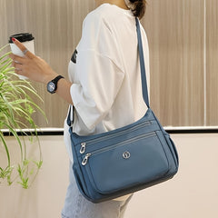 Casual Minimalist Hobo Shoulder Bag Solid Zipper Pocket Crossbody Wallet