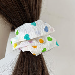 Colorful Love Pattern Hair Rope Large Circle Head Rope Hair Accessories