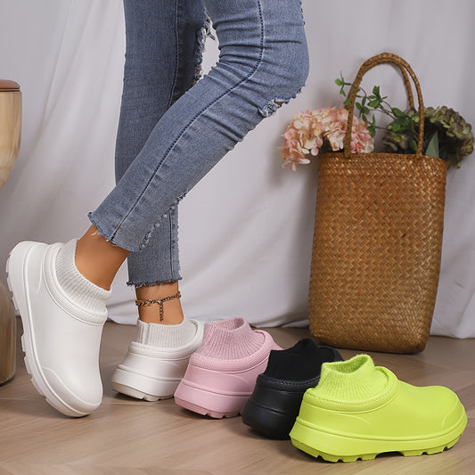 Women's Plush Lined Waterproof Ankle Rain Boots