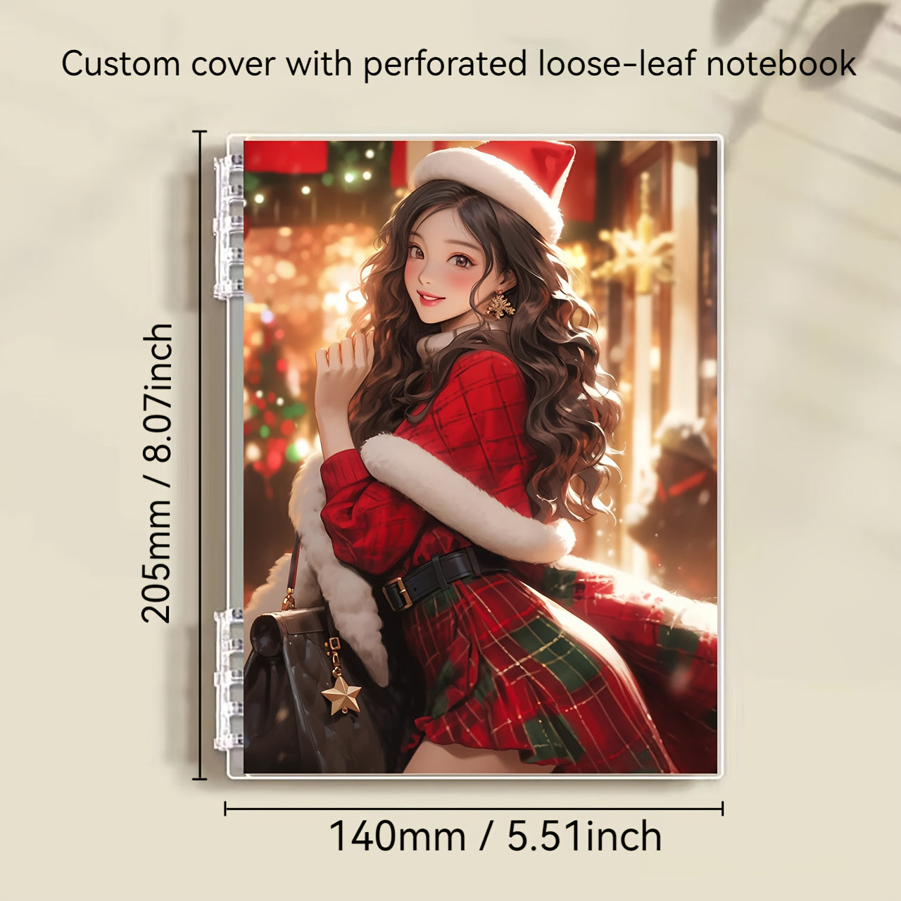 Custom Christmas Spiral Notebook Personalized Holiday Journal