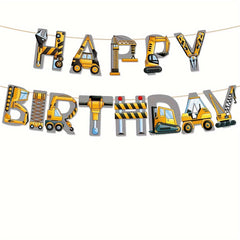 Engineering Vehicle Birthday Party Decorations Set