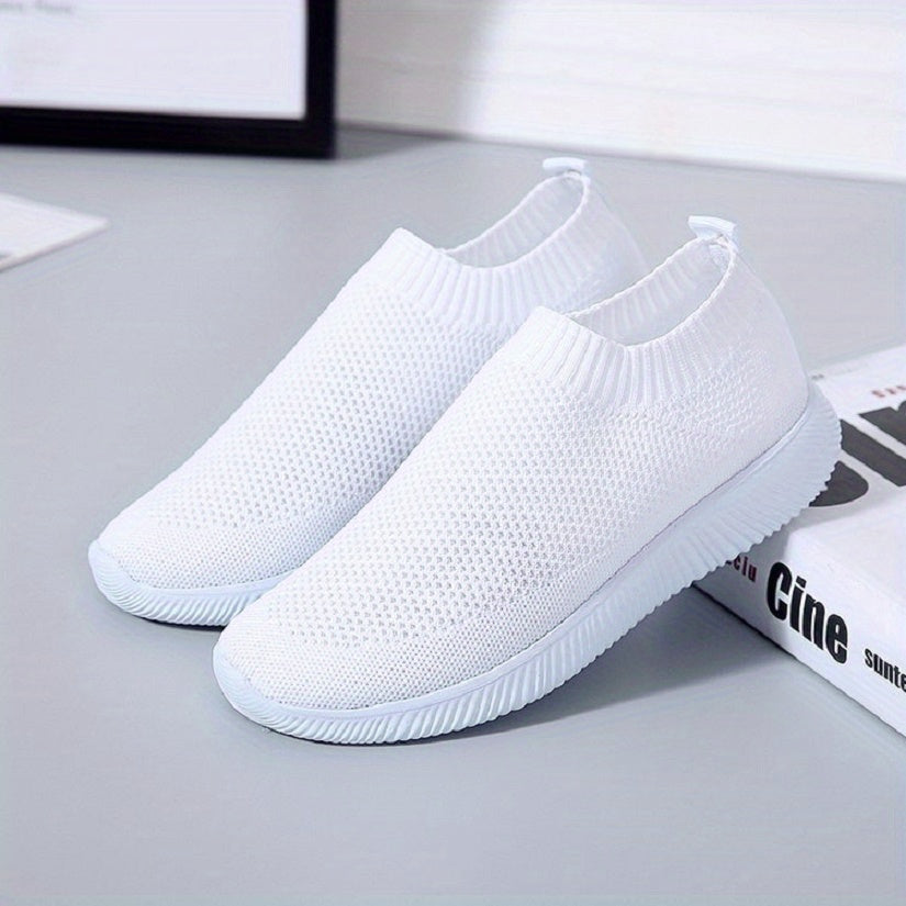 Women's Solid Slip-On Tennis Shoes Casual Low Top Sneakers