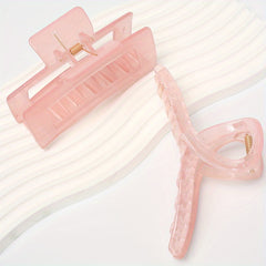 2pcs Transparent Square Hair Claw Hair Accessories