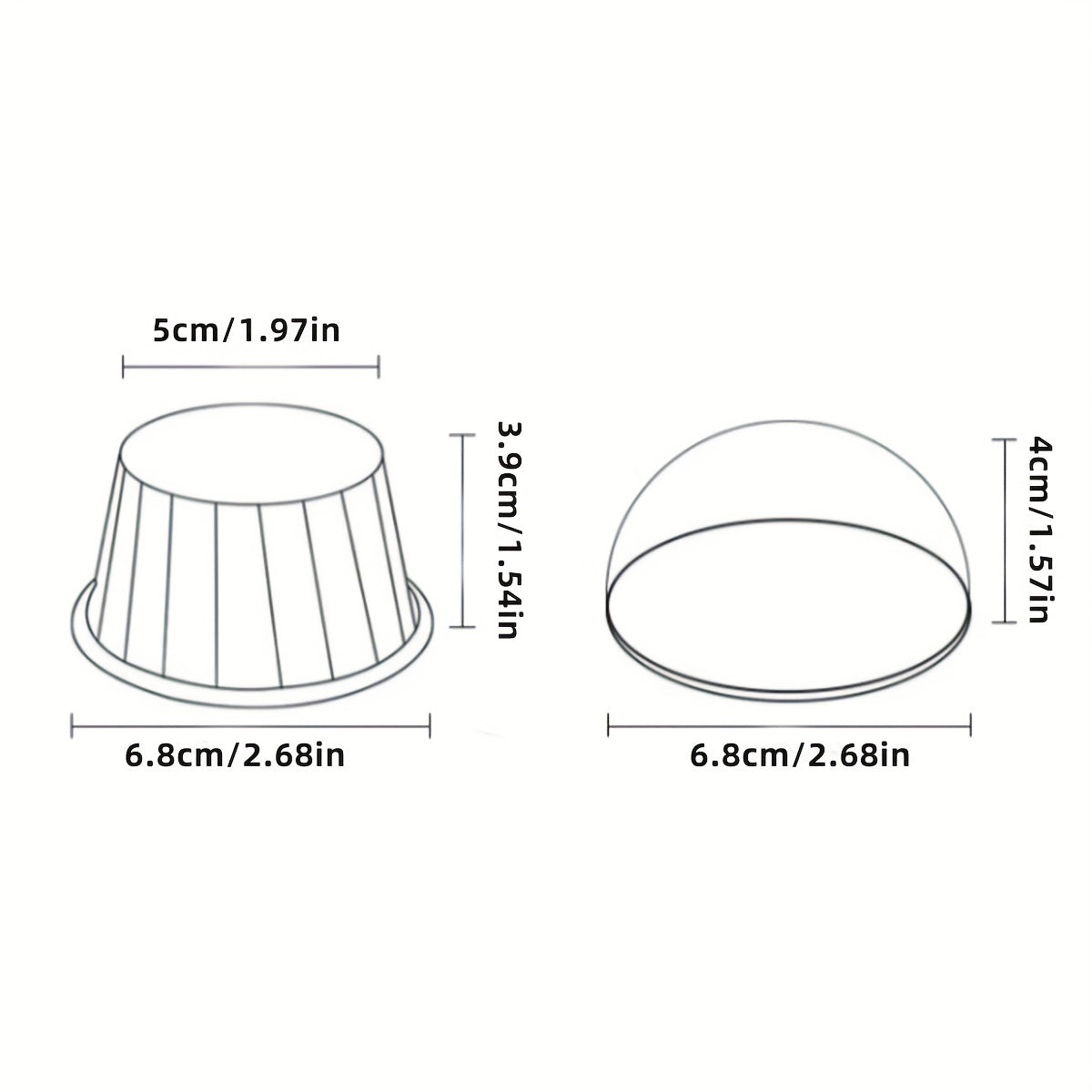 50pcs Cake Cups With Lids Heat Resistant Cake Paper Holders Small Muffin Molds