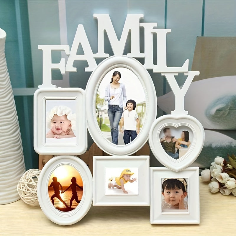 Family Photo Frame Wall Hanging 6 Sized Pictures Holder Display Home Decor