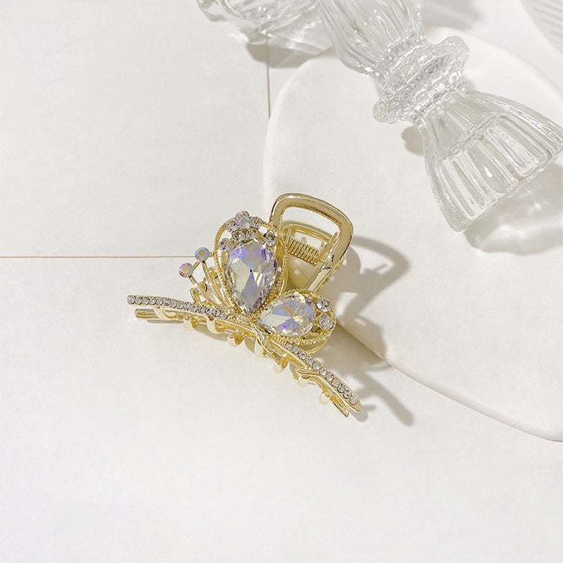 Rhinestone Butterfly Hair Claw Nonslip Ponytail Holder