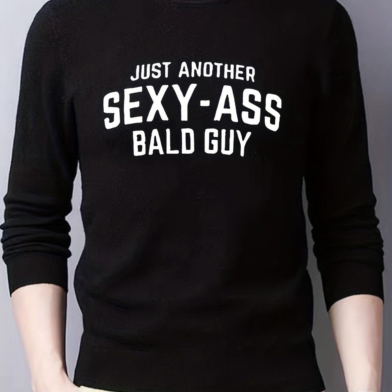 Funny Slogan Sexy Ass Print Men's Knitted Sweater Fall Winter