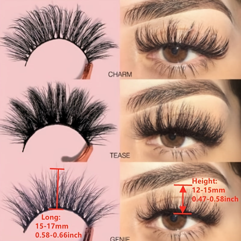 5 Pairs 3D Mink Hair False Eyelashes Wispy Fluffy Long Lashes