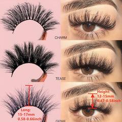 5 Pairs 3D Mink Hair False Eyelashes Wispy Fluffy Long Lashes