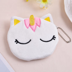 Girls Plush Unicorn Coin Purse Wallet Backpack Pendant