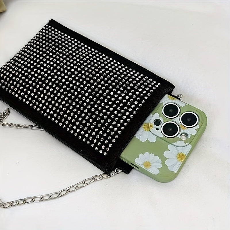 Rhinestone Chain Crossbody Bag Sparkly Purse Shoulder Bag