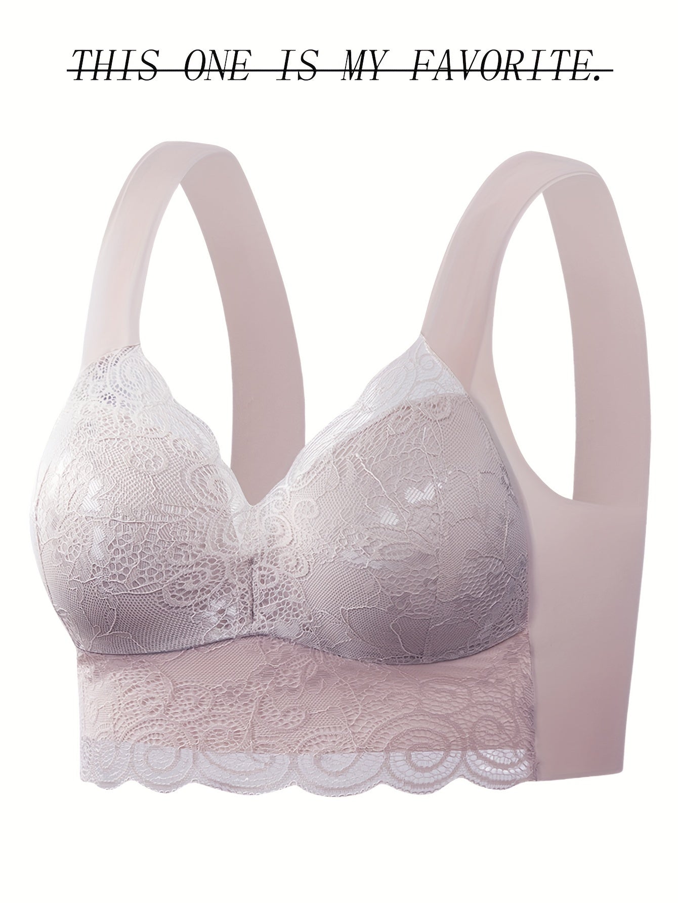Wireless Lace Bra & Scallop Trim Tank