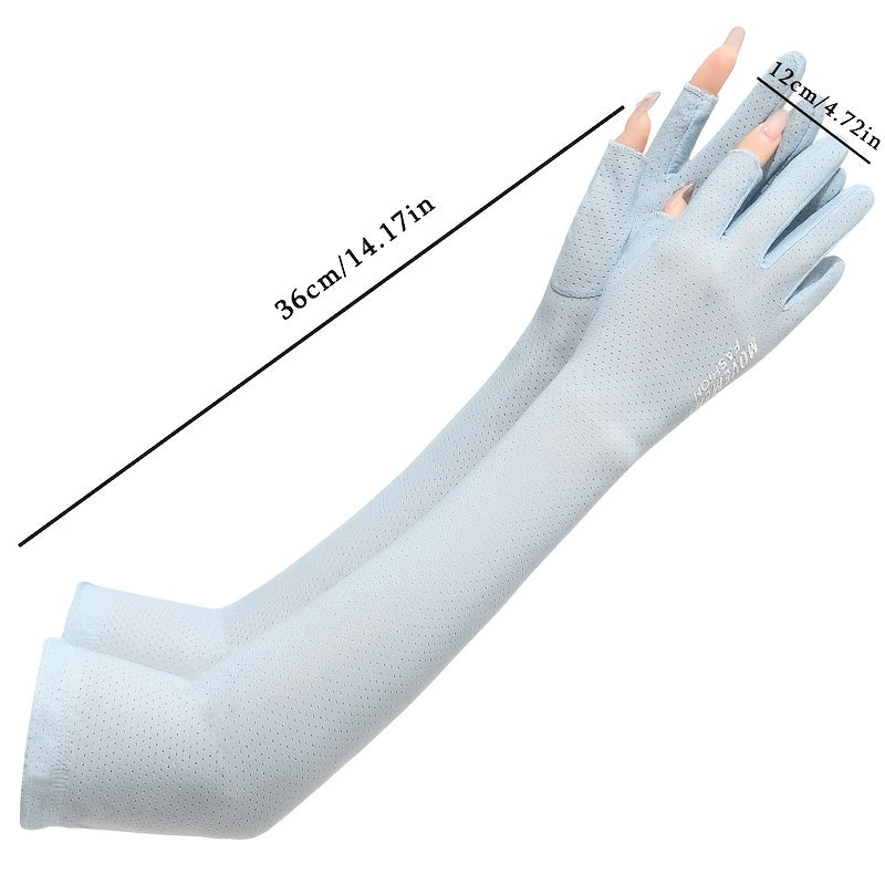 Summer Thin Ice Sleeves Two finger Sunscreen Arm Protection