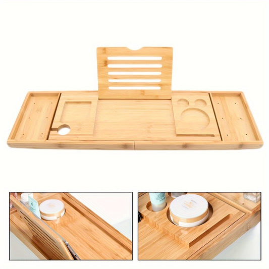 Bathroom Tray Multifunction Bathtub Serving Tray Bamboo Bath Bridge