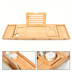 Bathroom Tray Multifunction Bathtub Serving Tray Bamboo Bath Bridge