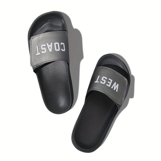 Men's Hook And Loop Fastener Slides Casual Non Slip Slippers