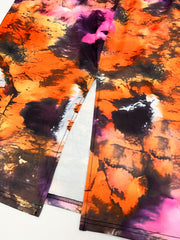  Tie Dye Long Sleeve Round Neck Midi Dress