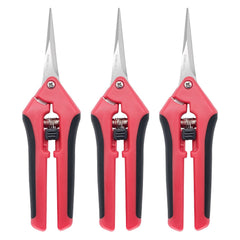 3pcs Pruning Shears Straight Blades Stainless Steel Pruning Scissors