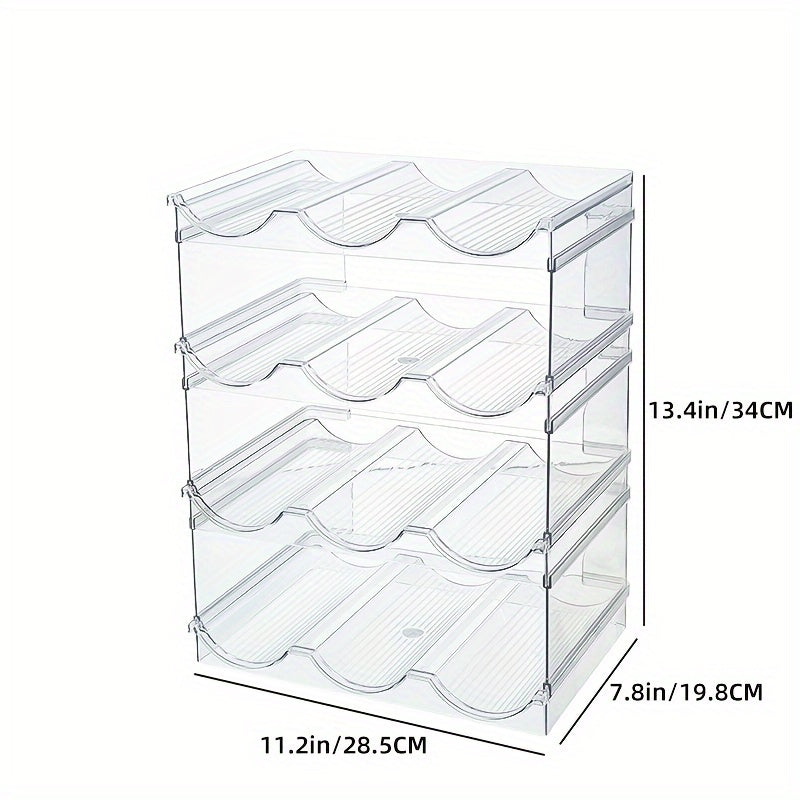 Clear Stackable Water Bottle Organizer - 4 Layers