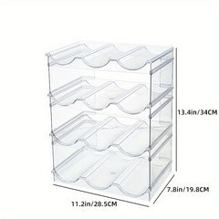 Clear Stackable Water Bottle Organizer - 4 Layers