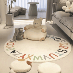 Round Baby Crawling Mat Cashmere Thickened Living Room Blanket