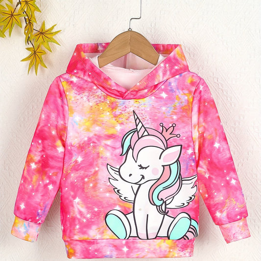 Tie Dye Rainbow Hoodie for Girls Casual Sweatshirt Tops