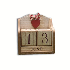 Modern Minimalist Peach Heart Wooden Calendar Decoration for Home and Office