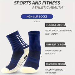 Men's Soccer Non-Slip Crew Socks Thickened Grip Football Socks