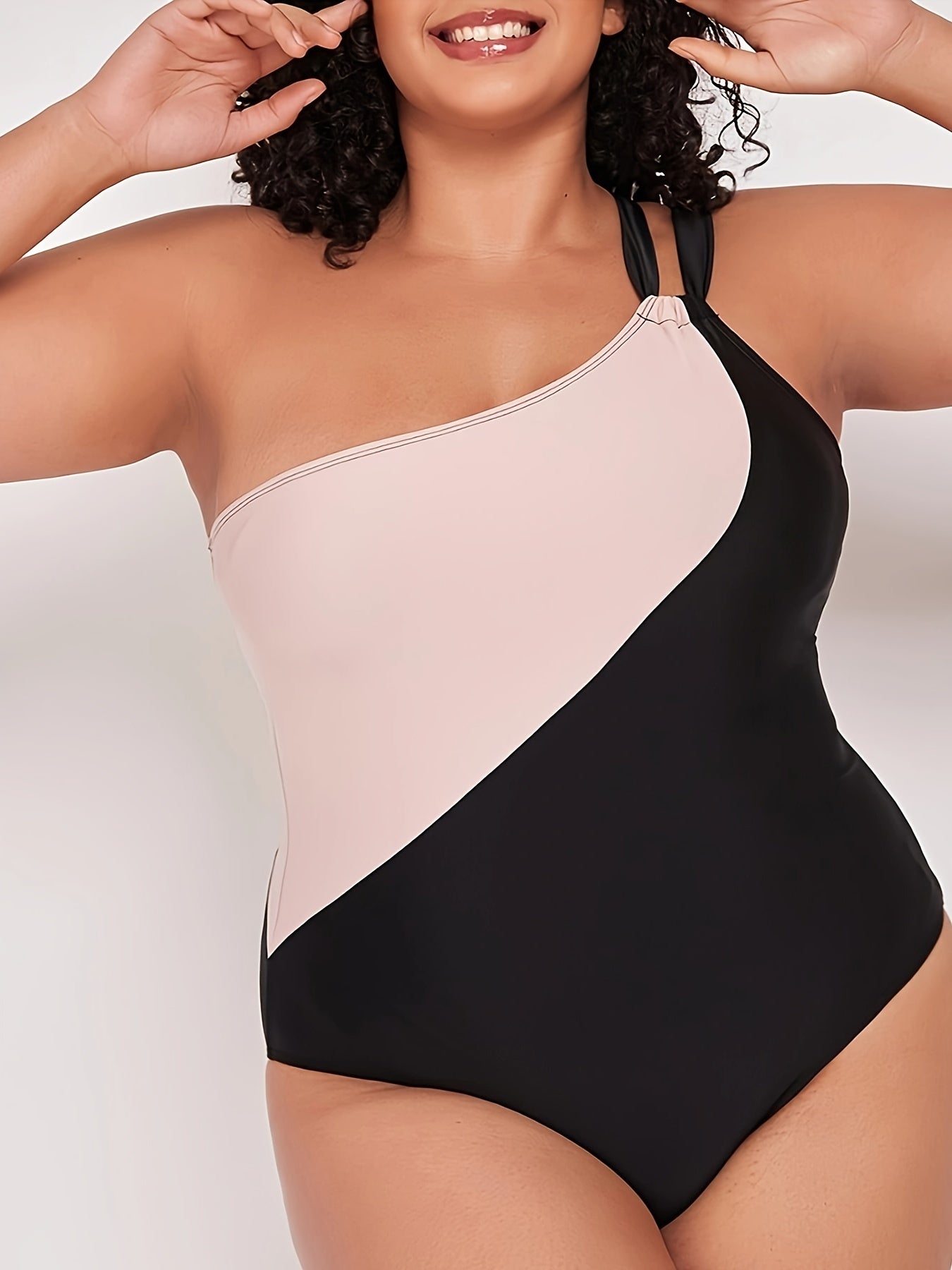  Modest Swimsuit One Shoulder Tummy Control One Piece Bathing Suit