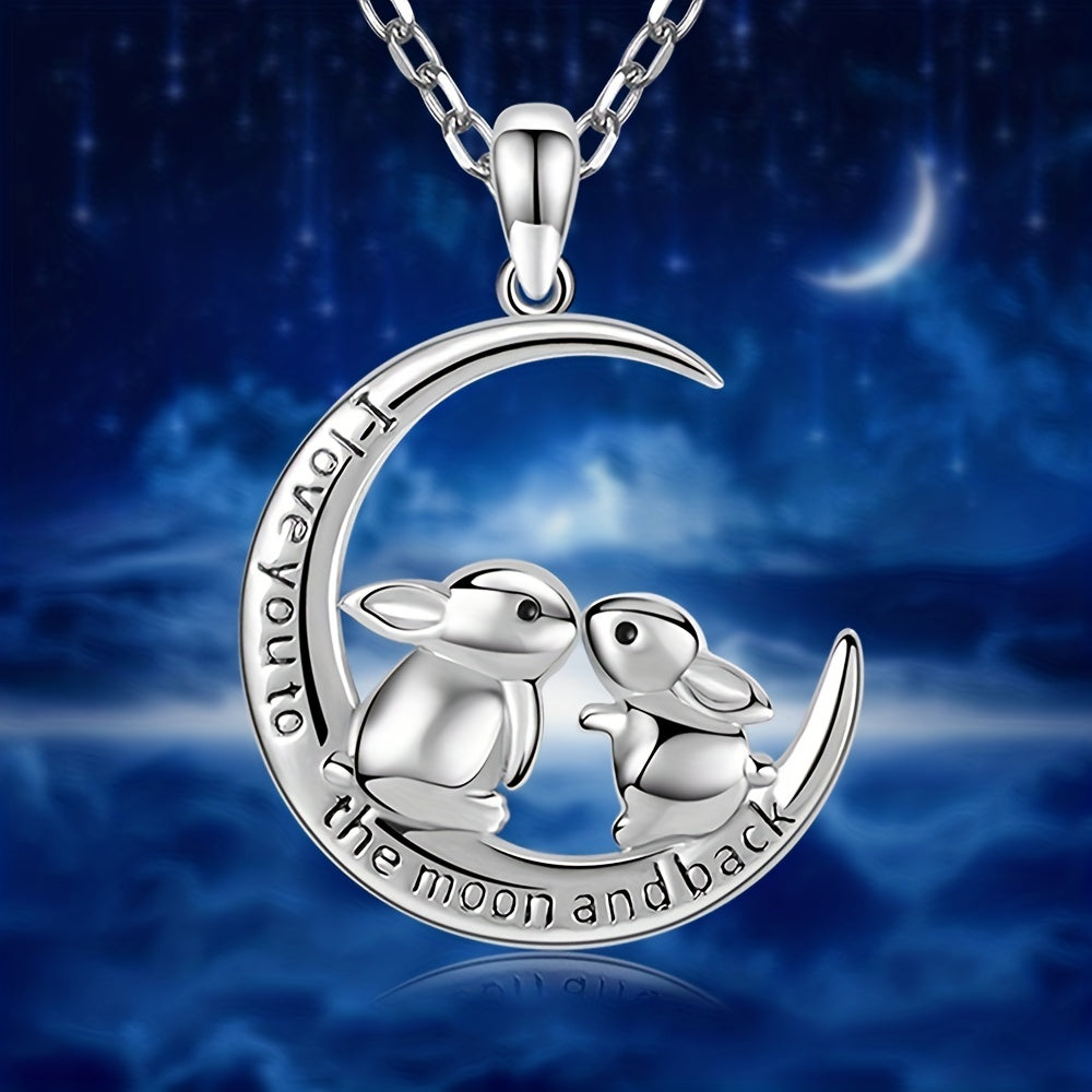 Bunny Necklace Double Rabbit Pendant Unique Gift for Women & Girls