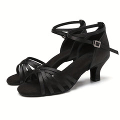 Women's Soft Medium Heel Latin Dance Shoes Open Toe Sandals